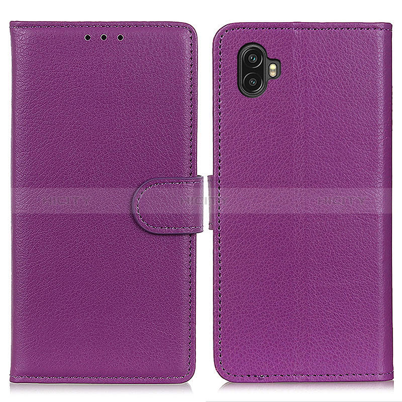 Custodia Portafoglio In Pelle Cover con Supporto A03D per Samsung Galaxy Xcover Pro 2 5G Viola