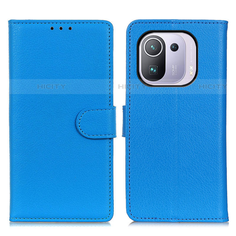 Custodia Portafoglio In Pelle Cover con Supporto A03D per Xiaomi Mi 11 Pro 5G Cielo Blu