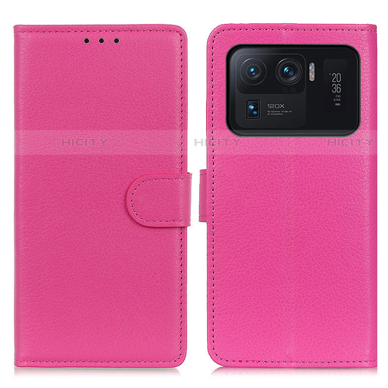 Custodia Portafoglio In Pelle Cover con Supporto A03D per Xiaomi Mi 11 Ultra 5G Rosa Caldo