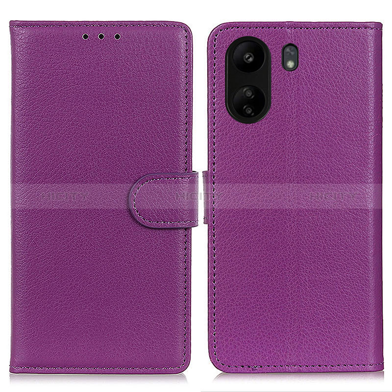 Custodia Portafoglio In Pelle Cover con Supporto A03D per Xiaomi Redmi 13C Viola