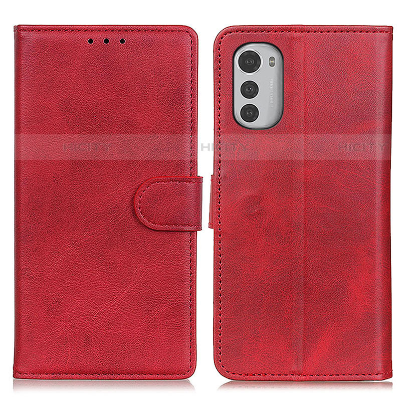 Custodia Portafoglio In Pelle Cover con Supporto A04D per Motorola Moto E32s Rosso