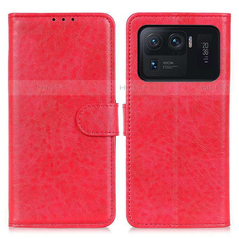 Custodia Portafoglio In Pelle Cover con Supporto A04D per Xiaomi Mi 11 Ultra 5G Rosso