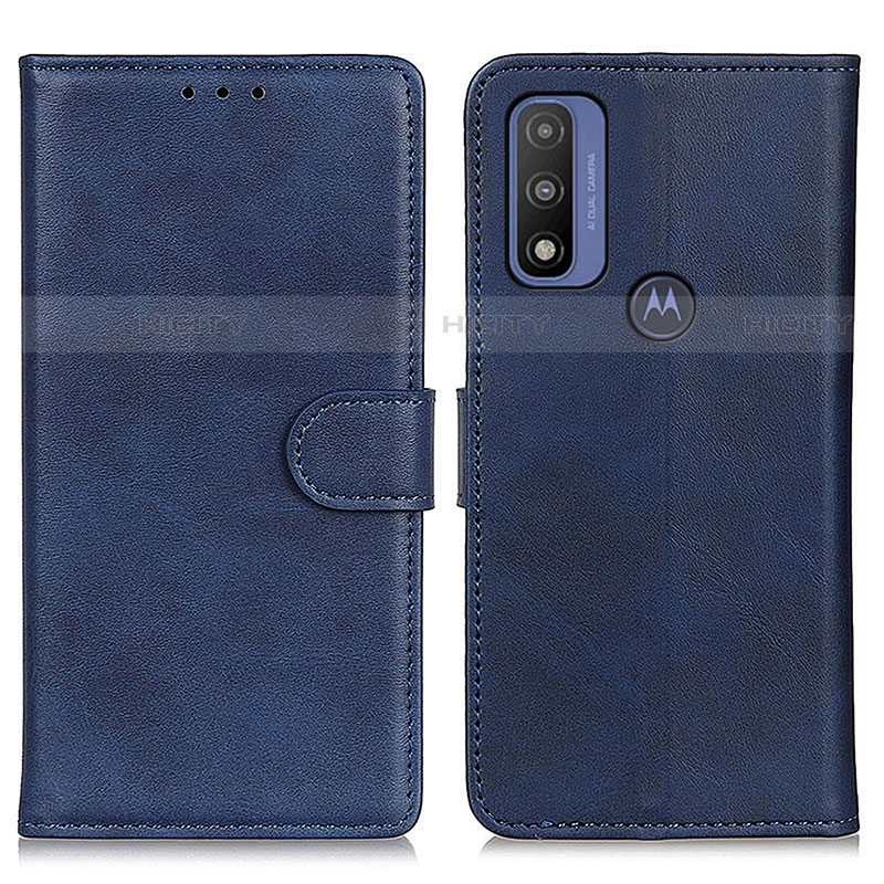 Custodia Portafoglio In Pelle Cover con Supporto A05D per Motorola Moto G Pure Blu