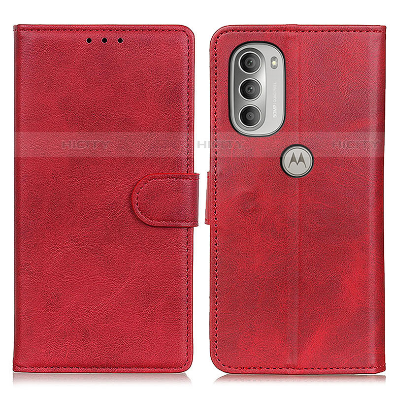 Custodia Portafoglio In Pelle Cover con Supporto A05D per Motorola Moto G51 5G Rosso