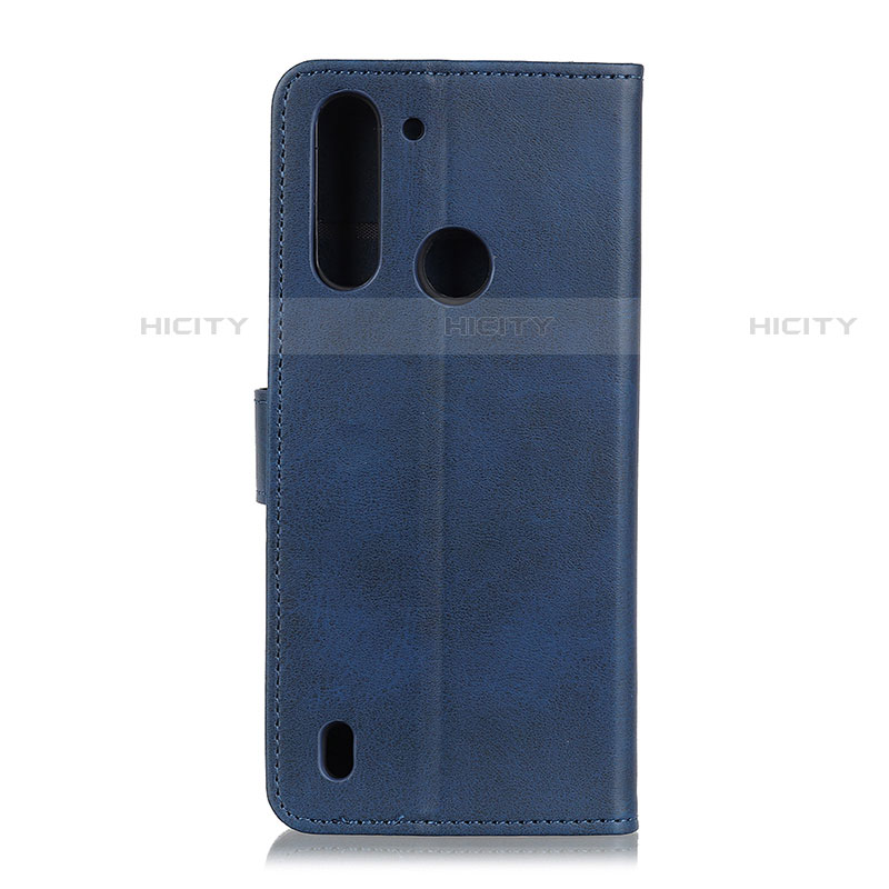 Custodia Portafoglio In Pelle Cover con Supporto A05D per Motorola Moto One Fusion Blu