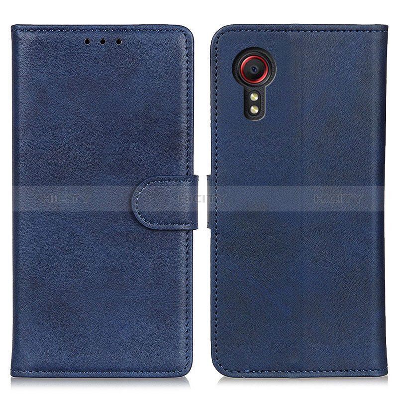 Custodia Portafoglio In Pelle Cover con Supporto A05D per Samsung Galaxy XCover 5 SM-G525F Blu