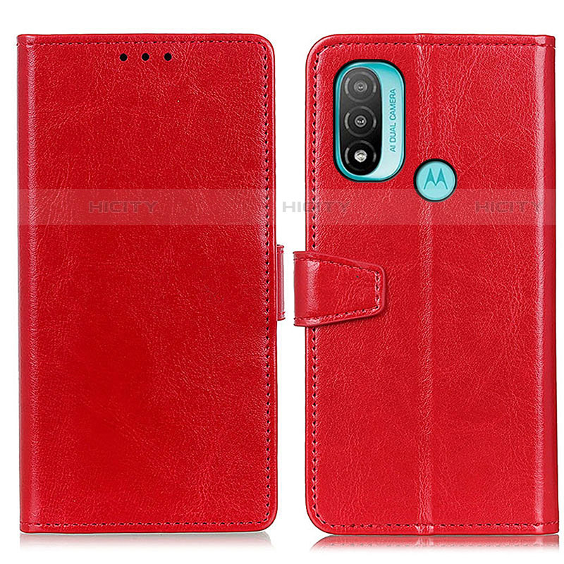 Custodia Portafoglio In Pelle Cover con Supporto A06D per Motorola Moto E20 Rosso