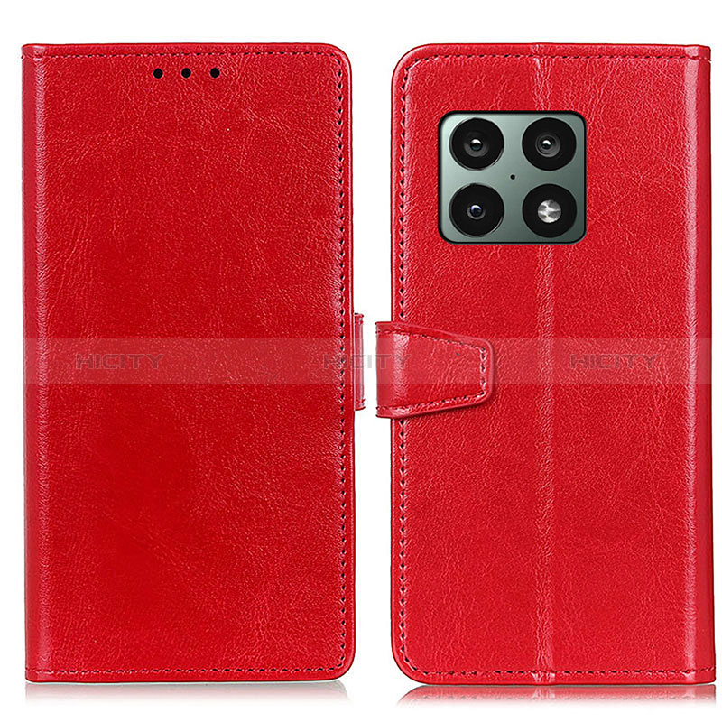 Custodia Portafoglio In Pelle Cover con Supporto A06D per OnePlus 10 Pro 5G Rosso