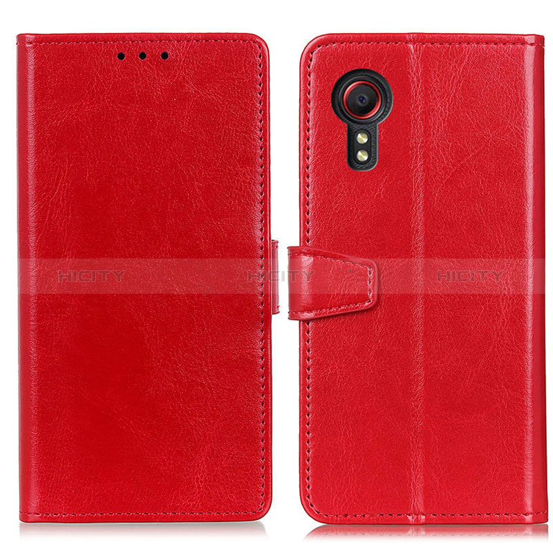 Custodia Portafoglio In Pelle Cover con Supporto A06D per Samsung Galaxy XCover 5 SM-G525F Rosso