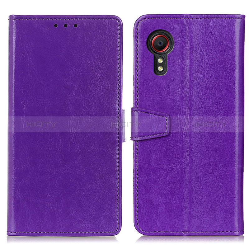 Custodia Portafoglio In Pelle Cover con Supporto A06D per Samsung Galaxy XCover 5 SM-G525F Viola