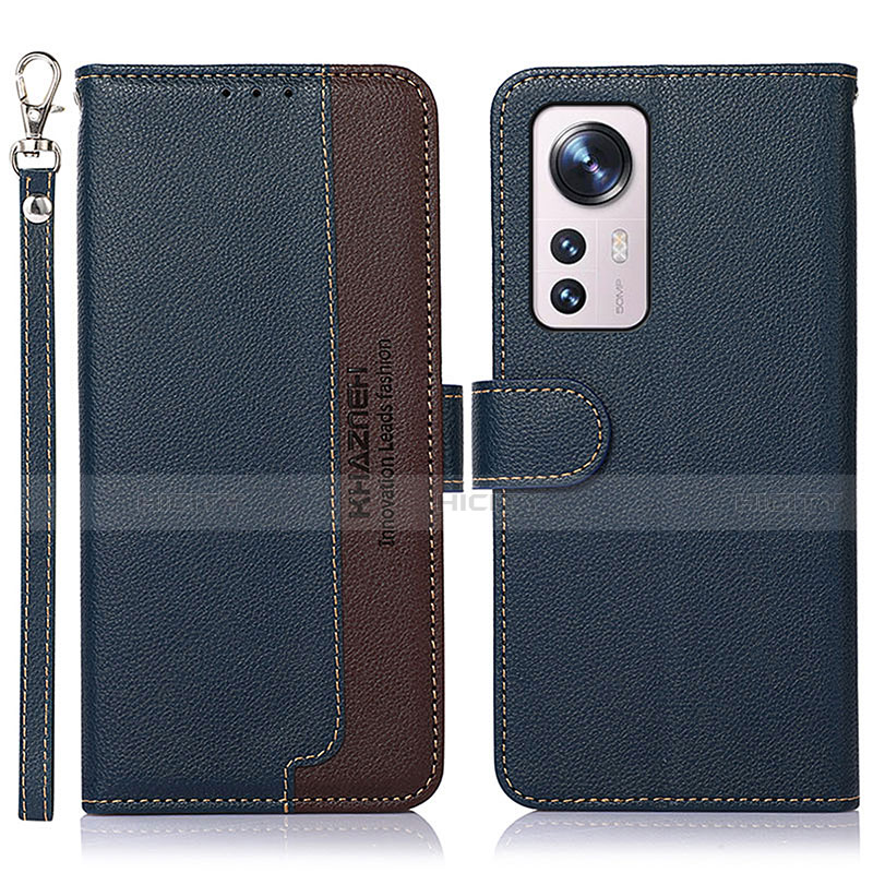 Custodia Portafoglio In Pelle Cover con Supporto A06D per Xiaomi Mi 12 5G Blu