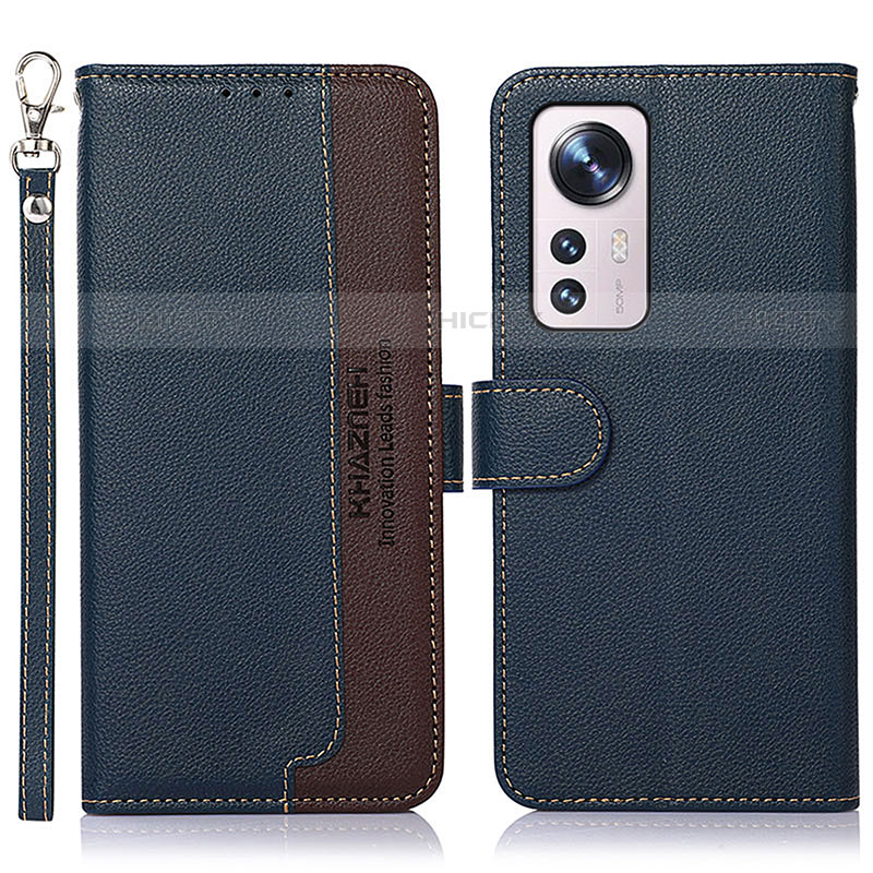 Custodia Portafoglio In Pelle Cover con Supporto A06D per Xiaomi Mi 12 Pro 5G Blu
