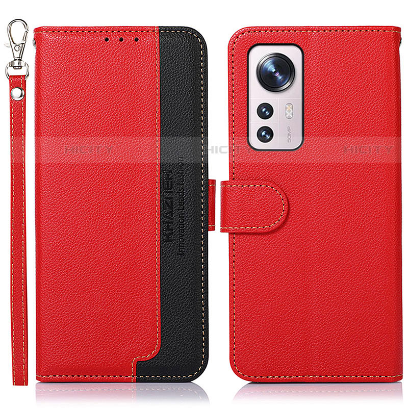 Custodia Portafoglio In Pelle Cover con Supporto A06D per Xiaomi Mi 12 Pro 5G Rosso