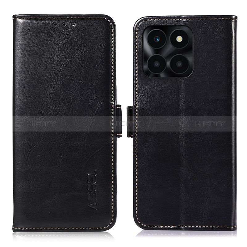 Custodia Portafoglio In Pelle Cover con Supporto A07D per Huawei Honor X8b Nero