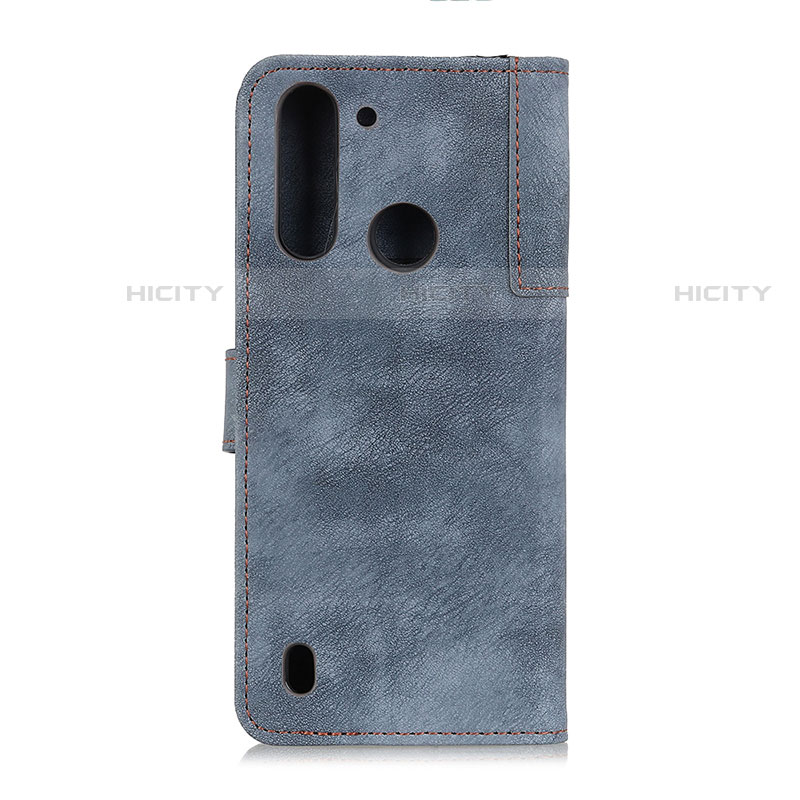 Custodia Portafoglio In Pelle Cover con Supporto A07D per Motorola Moto One Fusion Blu