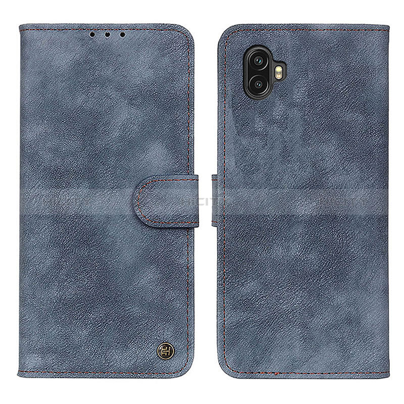 Custodia Portafoglio In Pelle Cover con Supporto A07D per Samsung Galaxy Xcover Pro 2 5G Blu