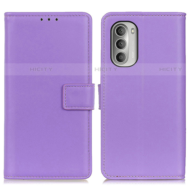 Custodia Portafoglio In Pelle Cover con Supporto A08D per Motorola Moto G Stylus (2022) 5G Viola