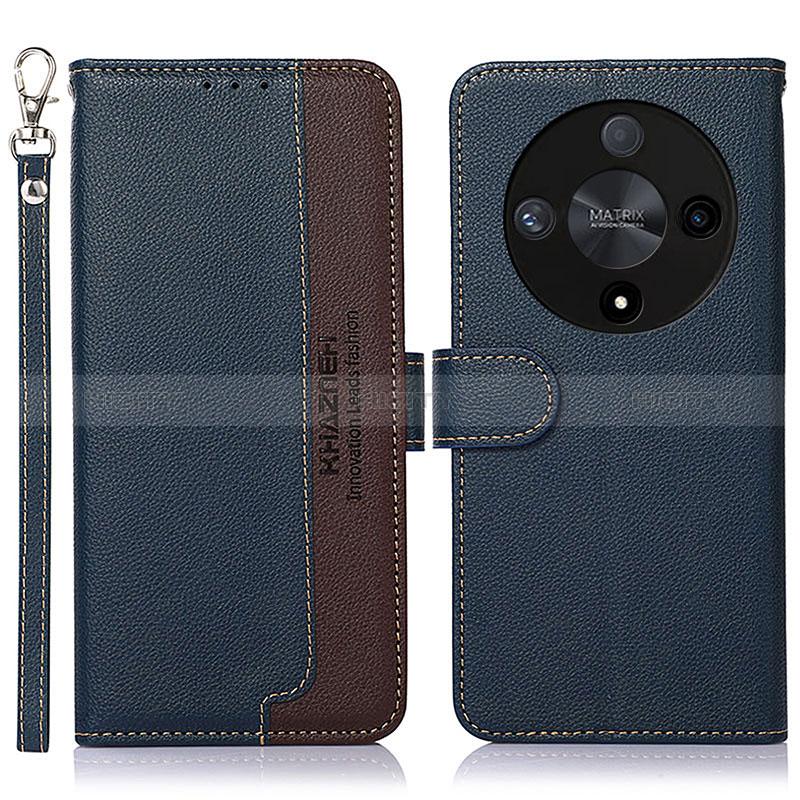 Custodia Portafoglio In Pelle Cover con Supporto A09D per Huawei Honor X9b 5G Blu