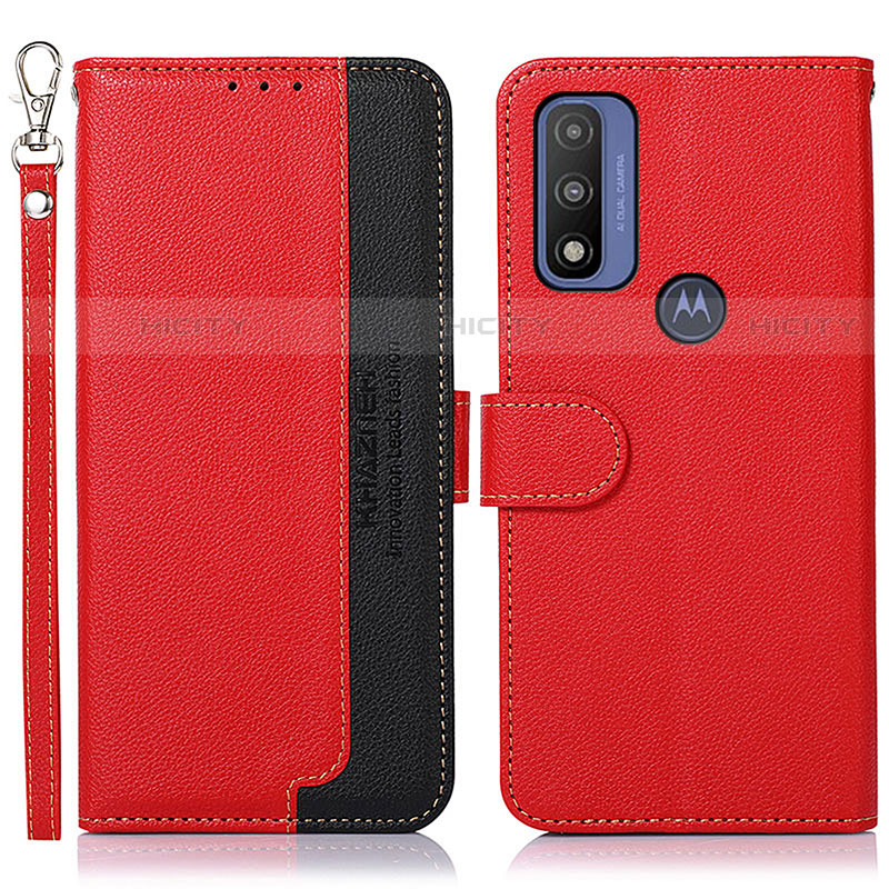 Custodia Portafoglio In Pelle Cover con Supporto A09D per Motorola Moto G Pure Rosso