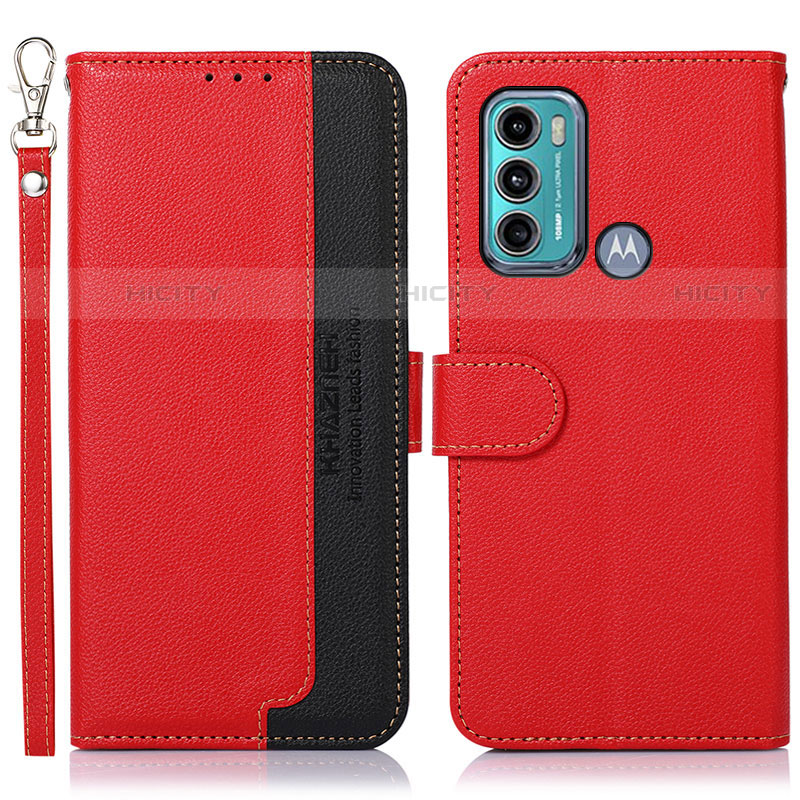 Custodia Portafoglio In Pelle Cover con Supporto A09D per Motorola Moto G40 Fusion Rosso