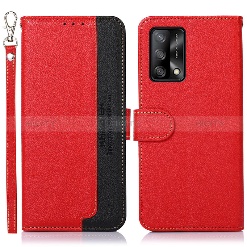 Custodia Portafoglio In Pelle Cover con Supporto A09D per Oppo F19s Rosso