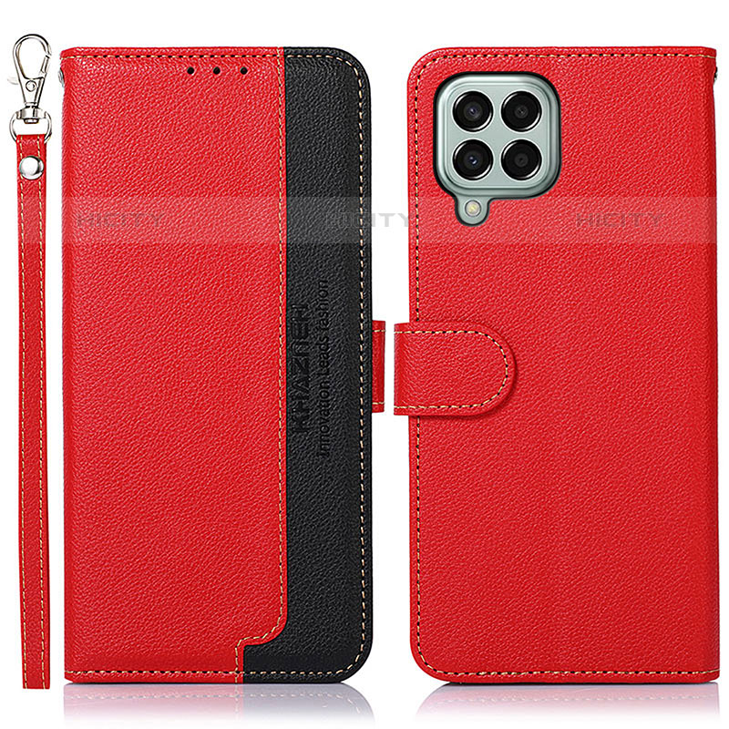 Custodia Portafoglio In Pelle Cover con Supporto A09D per Samsung Galaxy M33 5G Rosso