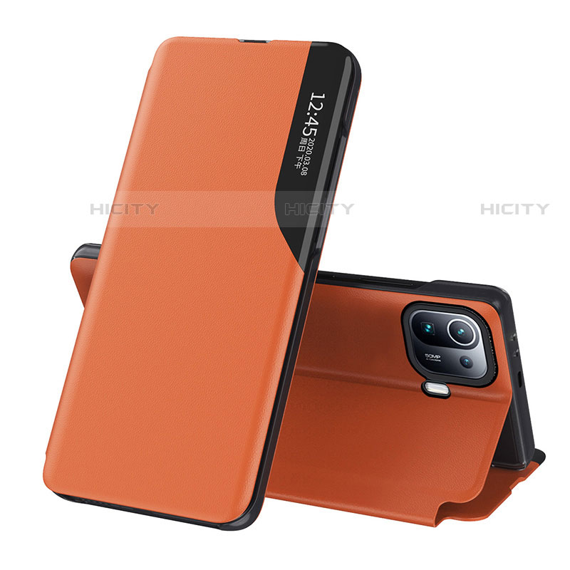 Custodia Portafoglio In Pelle Cover con Supporto A09D per Xiaomi Mi 11 Pro 5G Arancione