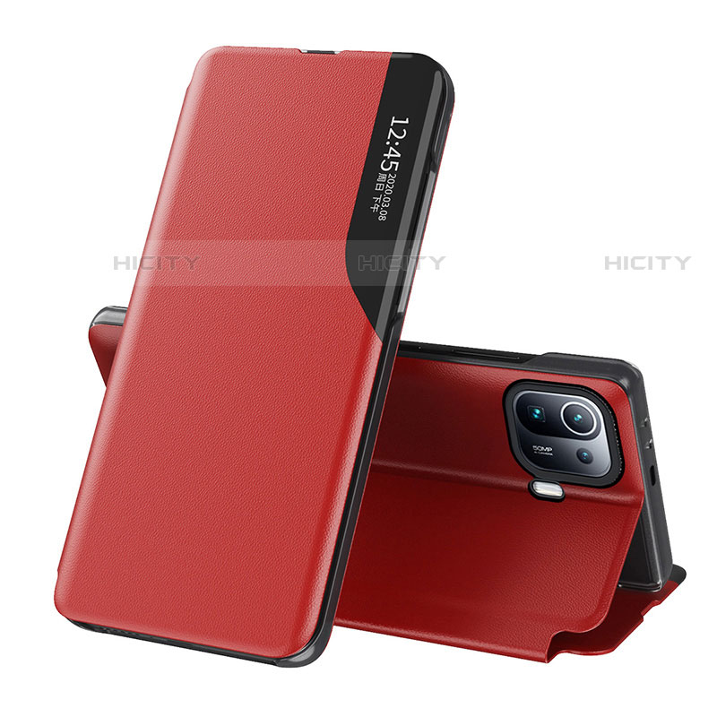 Custodia Portafoglio In Pelle Cover con Supporto A09D per Xiaomi Mi 11 Pro 5G Rosso