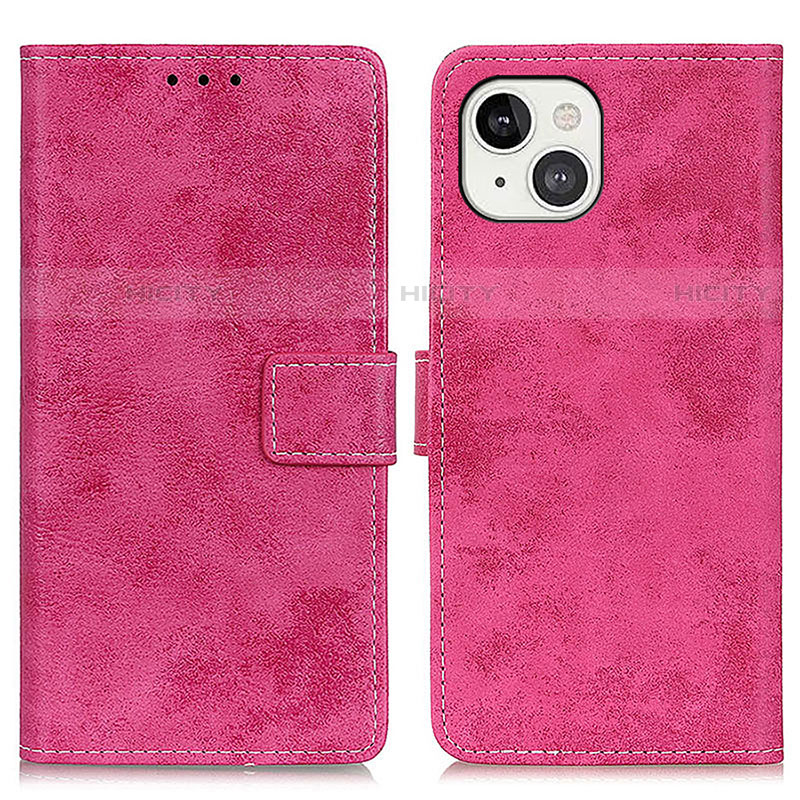 Custodia Portafoglio In Pelle Cover con Supporto A10 per Apple iPhone 13 Mini Rosa Caldo