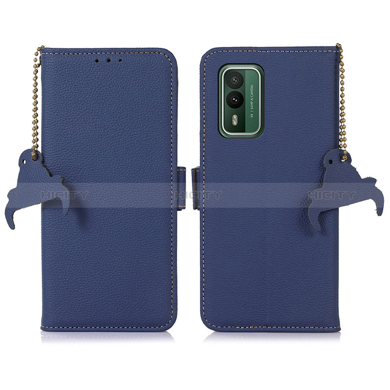 Custodia Portafoglio In Pelle Cover con Supporto A10D per Nokia XR21 Blu