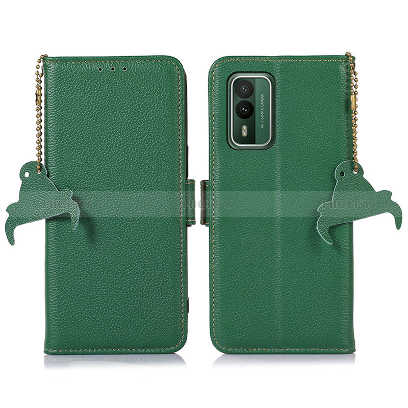 Custodia Portafoglio In Pelle Cover con Supporto A10D per Nokia XR21 Verde