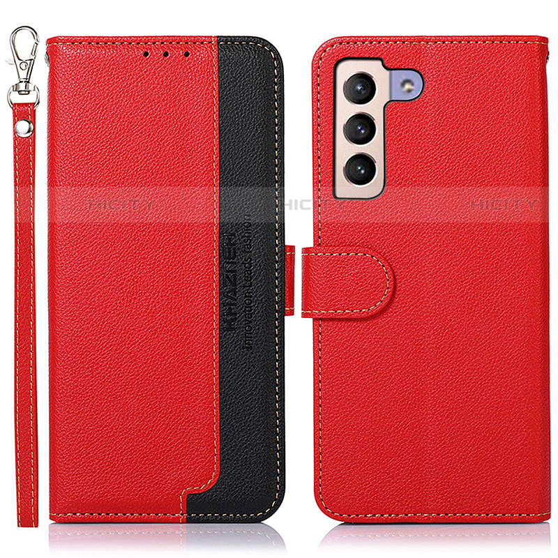 Custodia Portafoglio In Pelle Cover con Supporto A10D per Samsung Galaxy S21 FE 5G Rosso