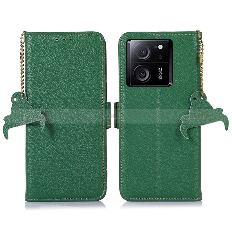 Custodia Portafoglio In Pelle Cover con Supporto A10D per Xiaomi Mi 13T 5G Verde
