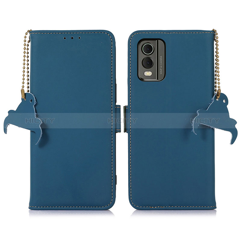 Custodia Portafoglio In Pelle Cover con Supporto A11D per Nokia C210 Blu
