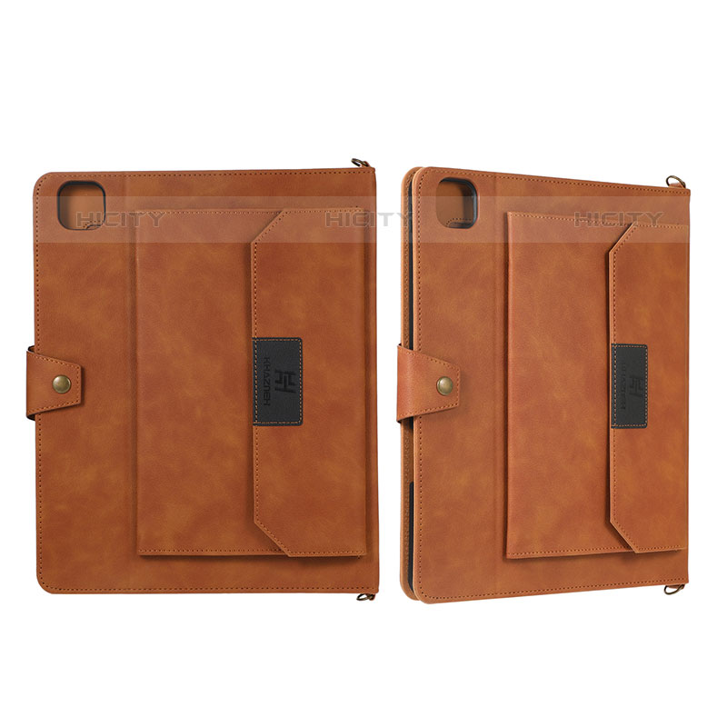 Custodia Portafoglio In Pelle Cover con Supporto AD1 per Apple iPad Pro 11 (2020) Marrone