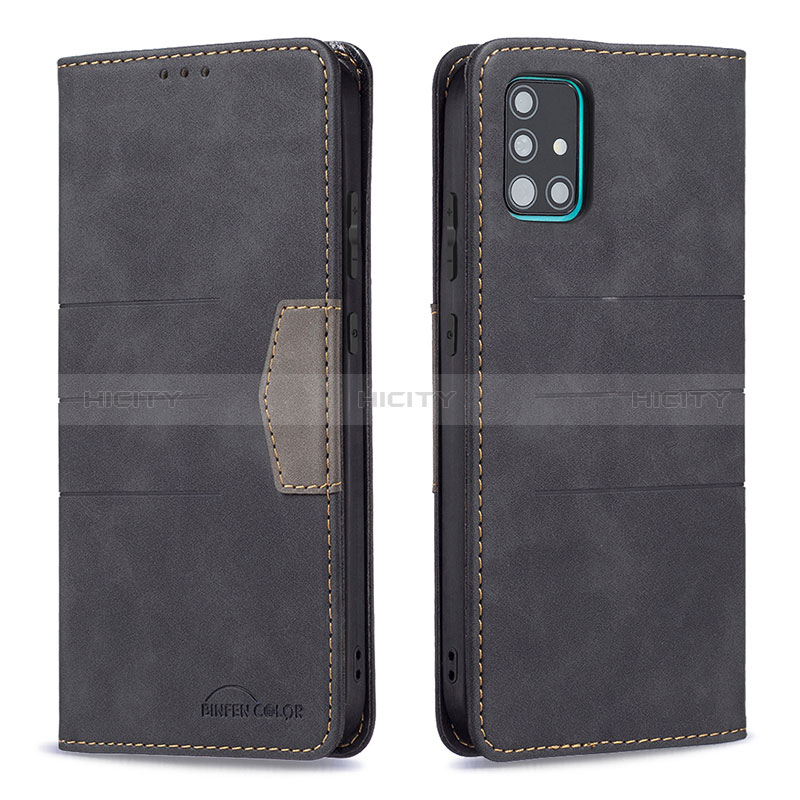 Custodia Portafoglio In Pelle Cover con Supporto B01F per Samsung Galaxy A51 4G Nero