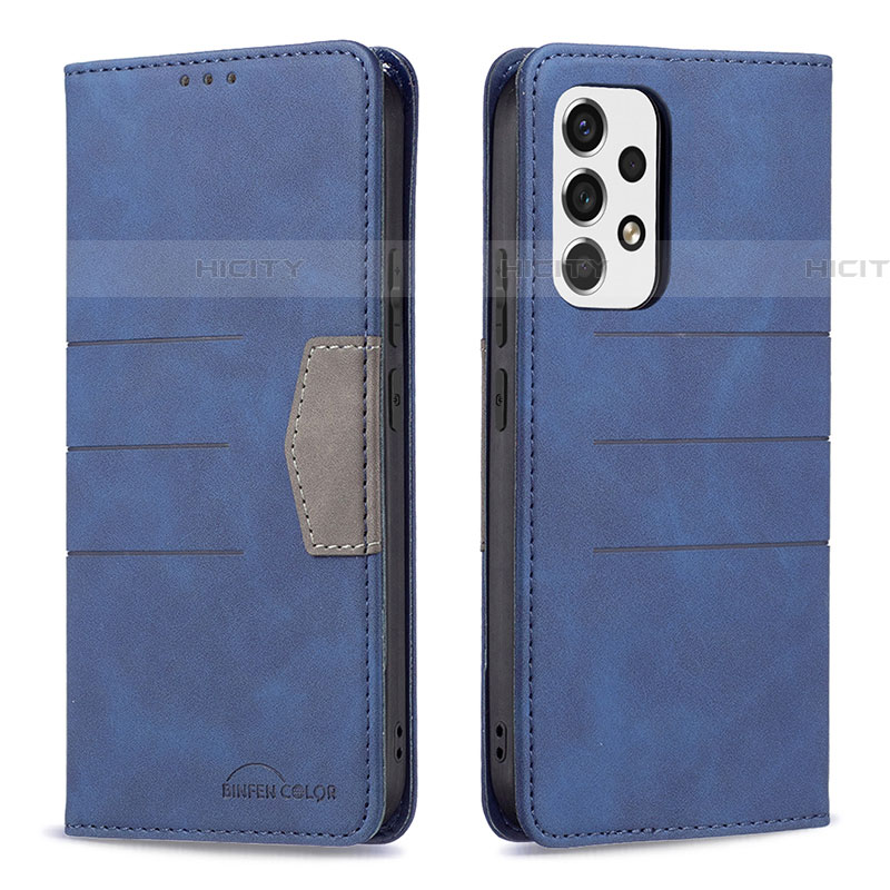 Custodia Portafoglio In Pelle Cover con Supporto B01F per Samsung Galaxy A53 5G Blu
