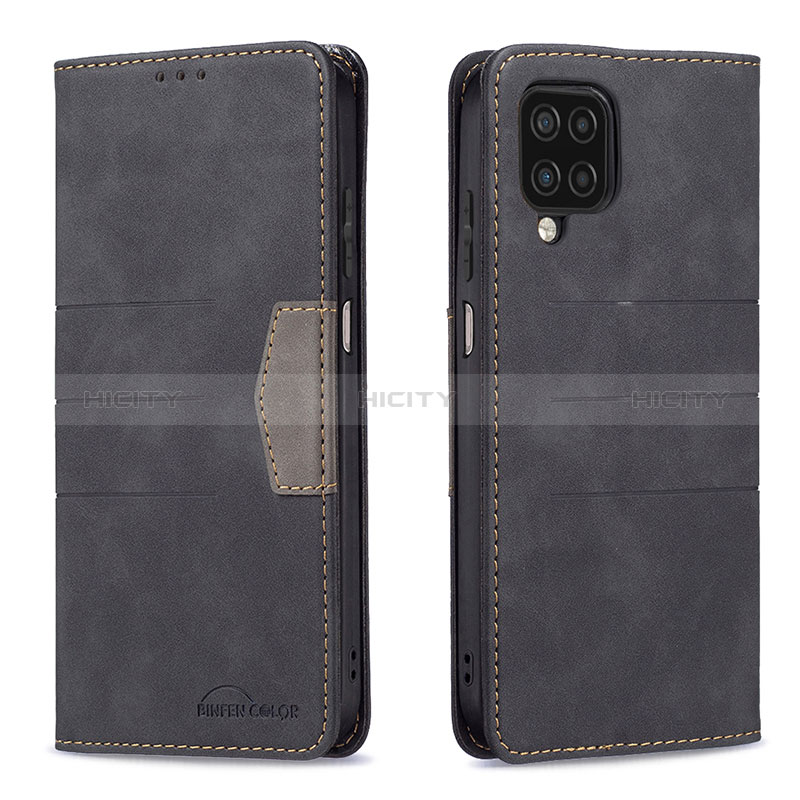 Custodia Portafoglio In Pelle Cover con Supporto B01F per Samsung Galaxy M12 Nero