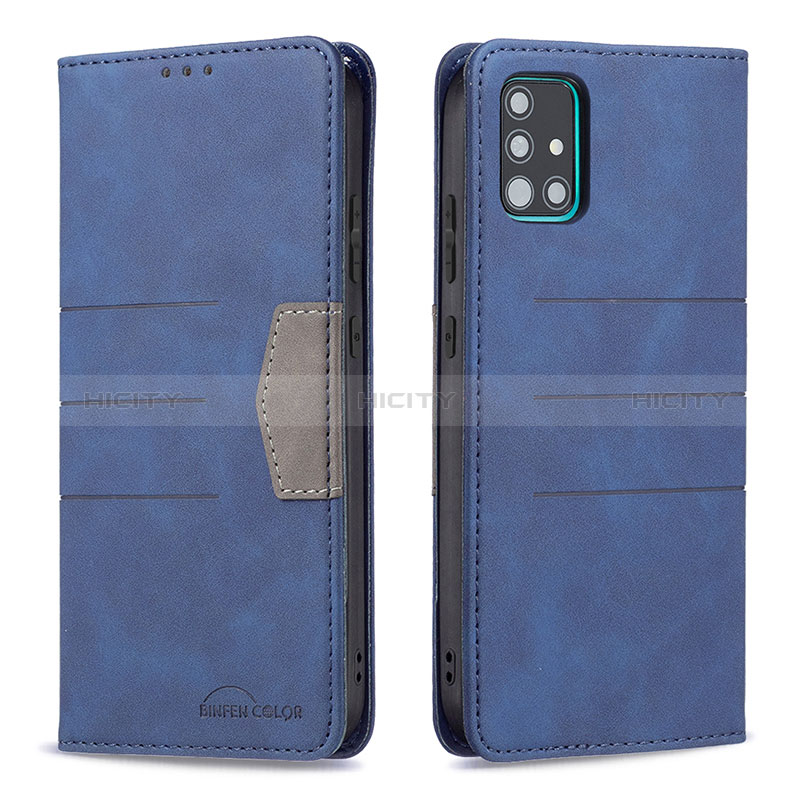 Custodia Portafoglio In Pelle Cover con Supporto B01F per Samsung Galaxy M40S Blu