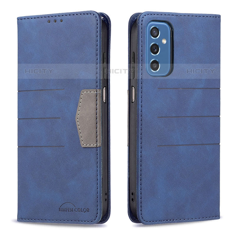 Custodia Portafoglio In Pelle Cover con Supporto B01F per Samsung Galaxy M52 5G Blu