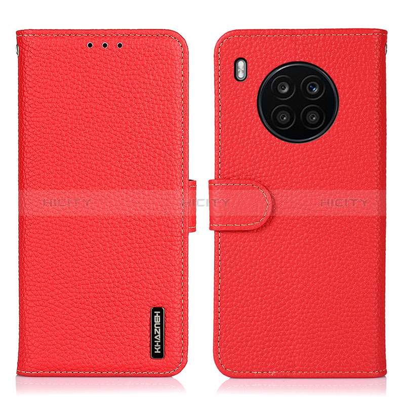 Custodia Portafoglio In Pelle Cover con Supporto B01H per Huawei Nova 8i Rosso