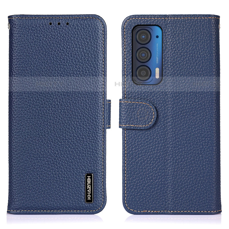 Custodia Portafoglio In Pelle Cover con Supporto B01H per Motorola Moto Edge (2021) 5G Blu