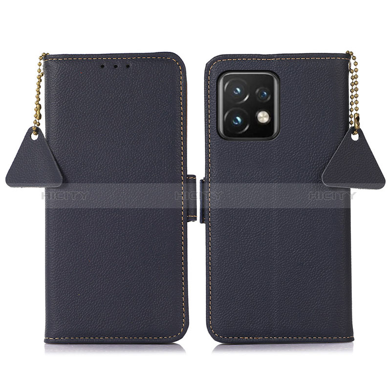 Custodia Portafoglio In Pelle Cover con Supporto B01H per Motorola Moto Edge 40 Pro 5G Blu