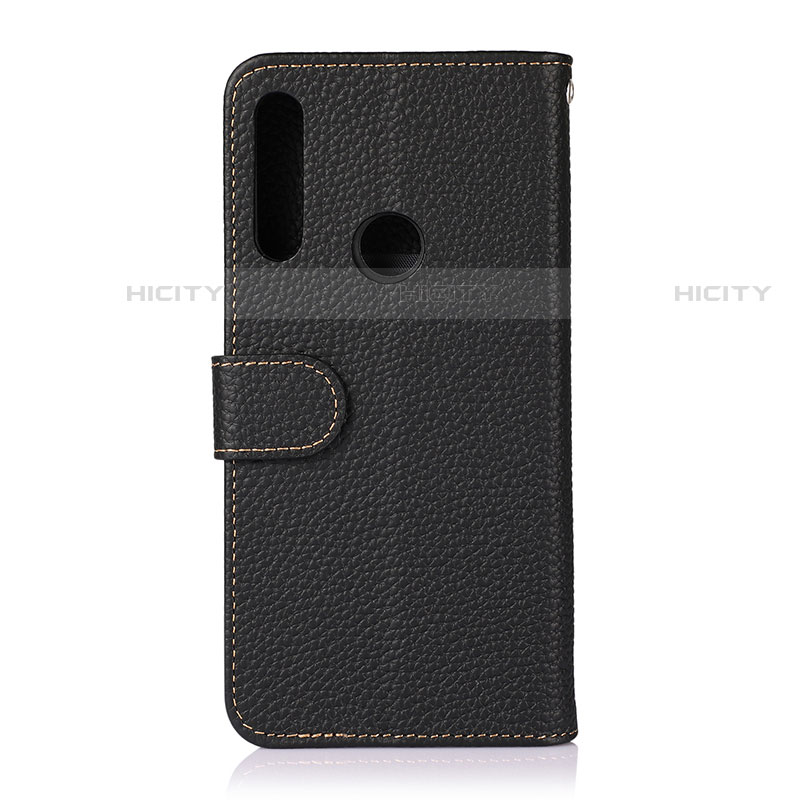 Custodia Portafoglio In Pelle Cover con Supporto B01H per Motorola Moto One Fusion Plus Nero