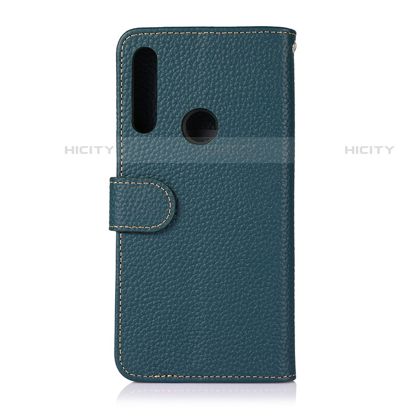 Custodia Portafoglio In Pelle Cover con Supporto B01H per Motorola Moto One Fusion Plus Verde