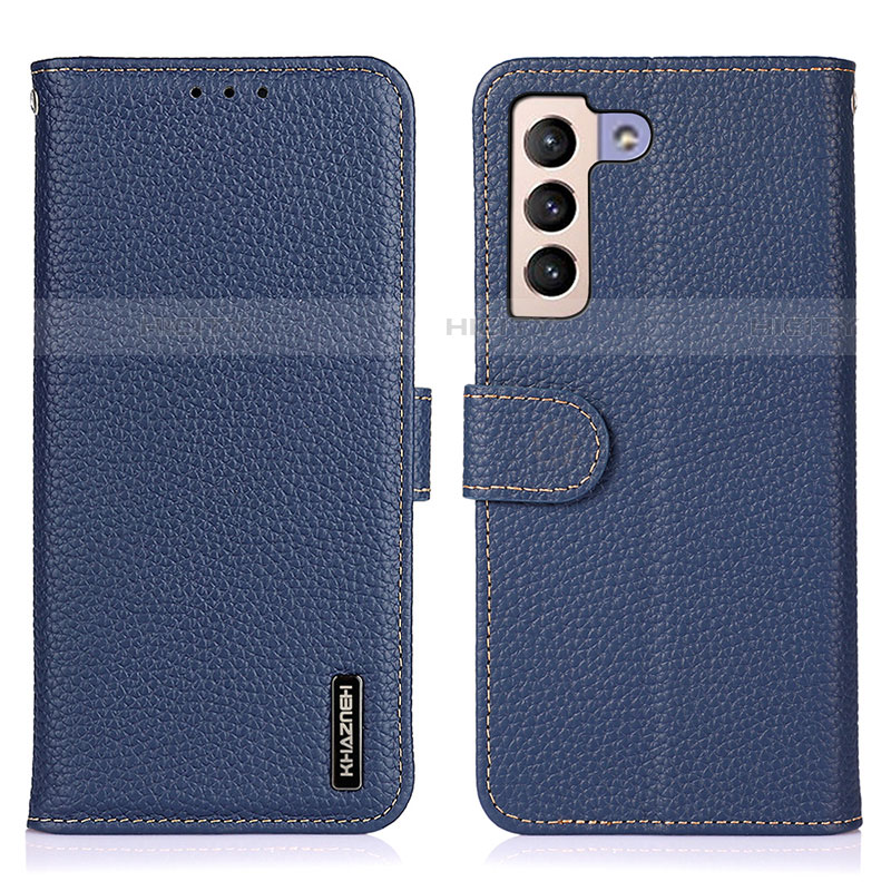 Custodia Portafoglio In Pelle Cover con Supporto B01H per Samsung Galaxy S21 FE 5G Blu