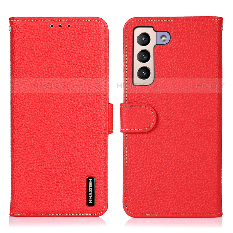 Custodia Portafoglio In Pelle Cover con Supporto B01H per Samsung Galaxy S21 FE 5G Rosso