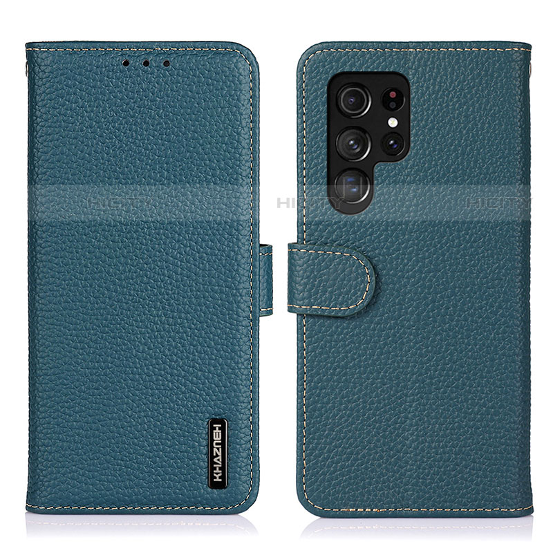 Custodia Portafoglio In Pelle Cover con Supporto B01H per Samsung Galaxy S23 Ultra 5G Verde