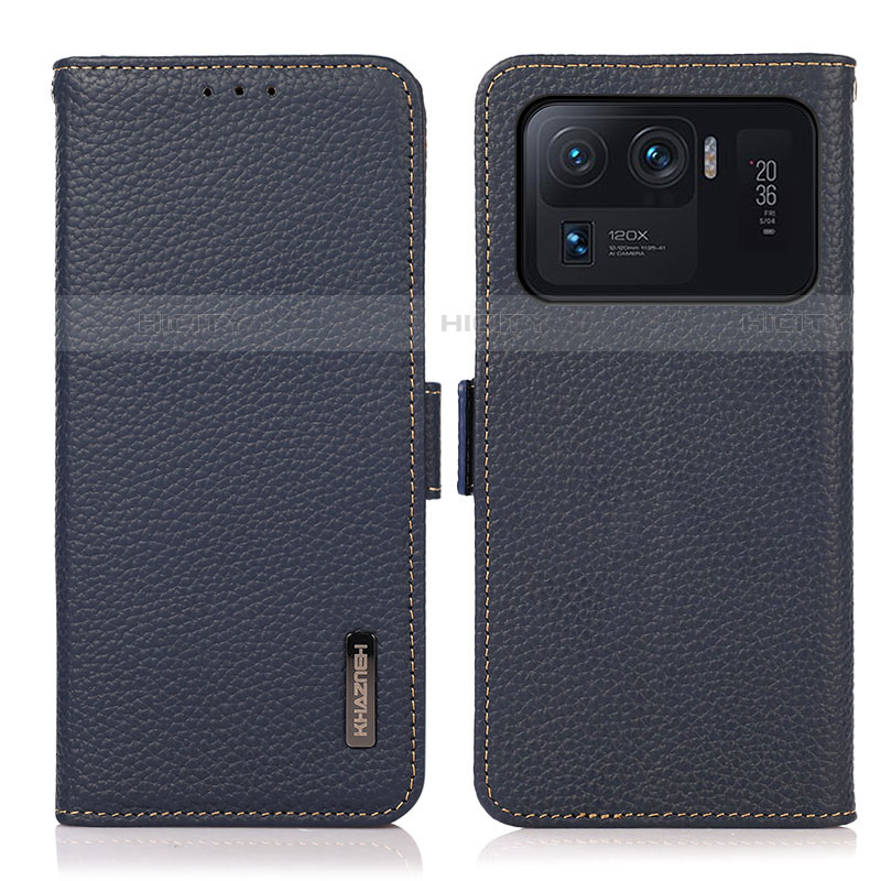 Custodia Portafoglio In Pelle Cover con Supporto B01H per Xiaomi Mi 11 Ultra 5G Blu