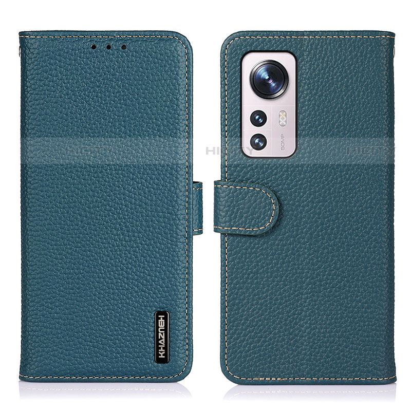Custodia Portafoglio In Pelle Cover con Supporto B01H per Xiaomi Mi 12S Pro 5G Verde